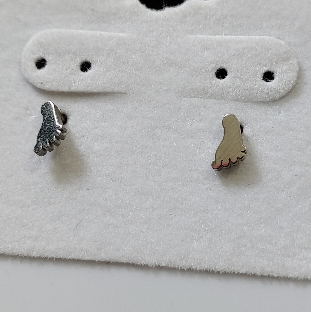 Dainty Footprint Earrings - Picture 3 of 3
